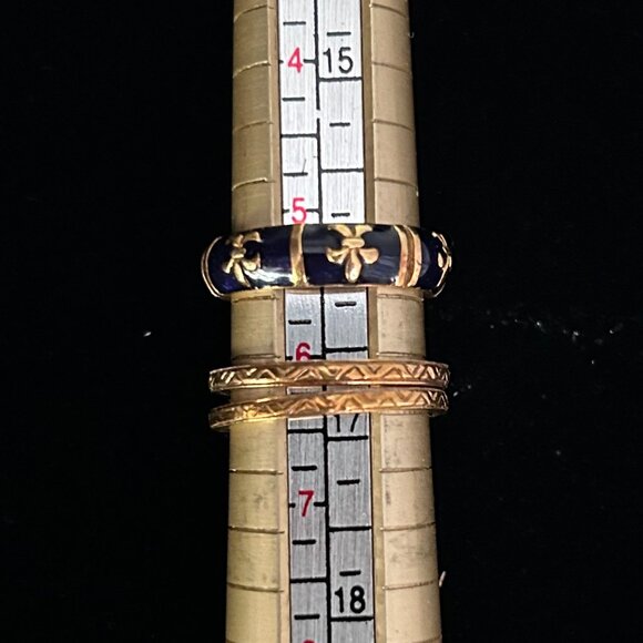 Rare! Hidalgo Women's 18K Gold and Enamel Ring Set - Picture 7 of 7